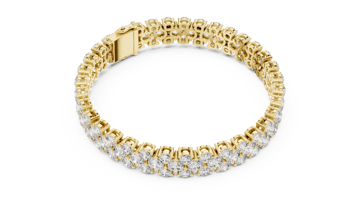 The Grand Three-Row Round Lab Grown Diamond Tennis Bracelet.