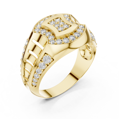 Incurved Quadrangular Pave Oval Halo Openwork Lab Grown Diamond Ring