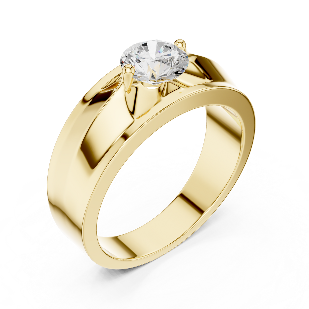 Two Prong Set 0.85 Ct Round Shape Lab Grown Diamond Solitaire Ring