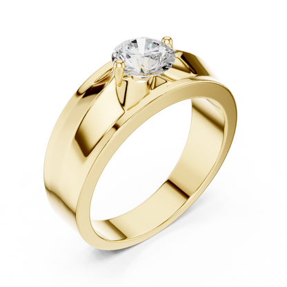 Two Prong Set 0.85 Ct Round Shape Lab Grown Diamond Solitaire Ring