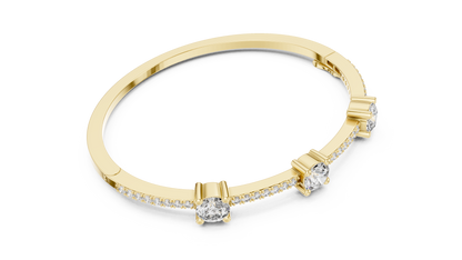 The Trinity Three-Stone Pave Lab Grown Diamond Bangle
