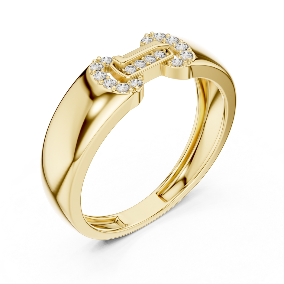 Interlocking Link Key Motif Pave Lab Grown Diamond Ring