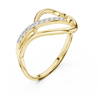 Abstract Open Sweep Pave Set Lab Grown Diamond Ring