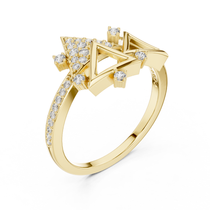 The Imperial Geometric Triangle Cluster Lab Grown Diamond Ring.