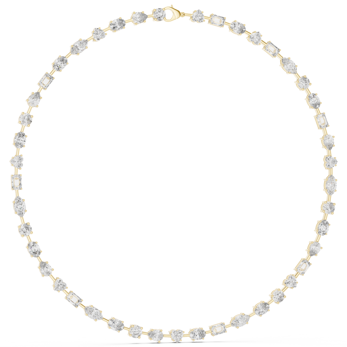 Multi-Shape Fancy Cut Lab Grown Diamond Station Tennis Necklace