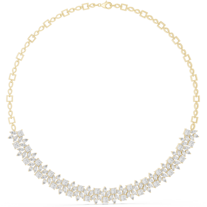 Princess, Pear & Marquise Cut Lab Grown Diamond Cluster Statement Necklace