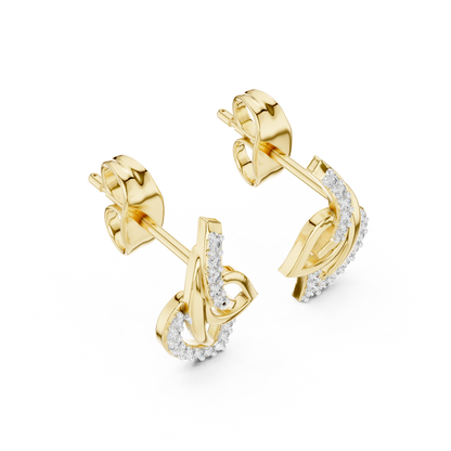 Round Pave Set Abstract Loop Lab Grown Diamond Earrings