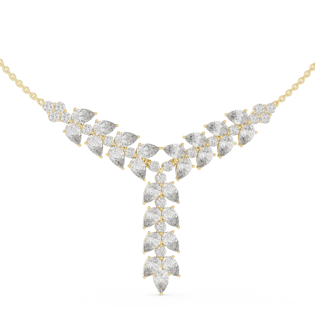 The Imperial Pear Cut Botanical Vine Y-Drop Lab Grown Diamond Pendant