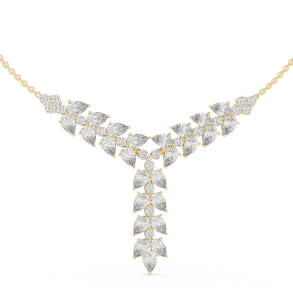 The Imperial Pear Cut Botanical Vine Y-Drop Lab Grown Diamond Pendant