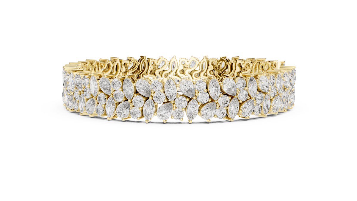 The Florentine Multi-Shape Lab Grown Diamond Cluster Statement Bracelet