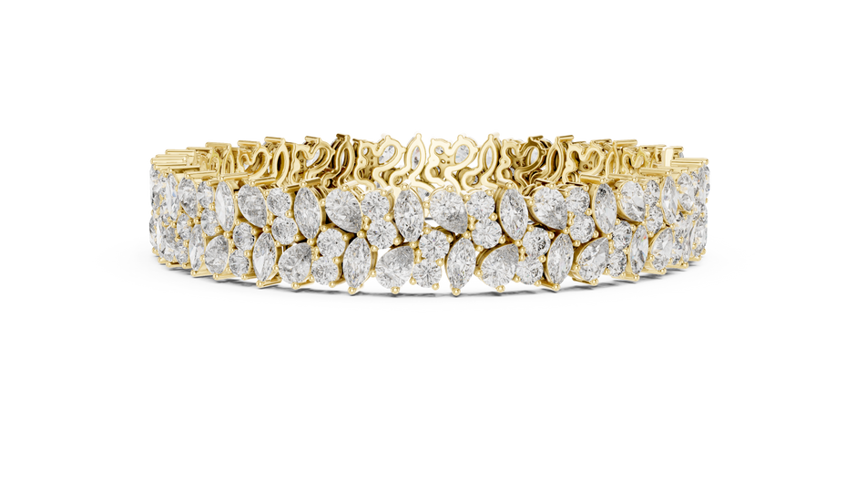 The Florentine Multi-Shape Lab Grown Diamond Cluster Statement Bracelet