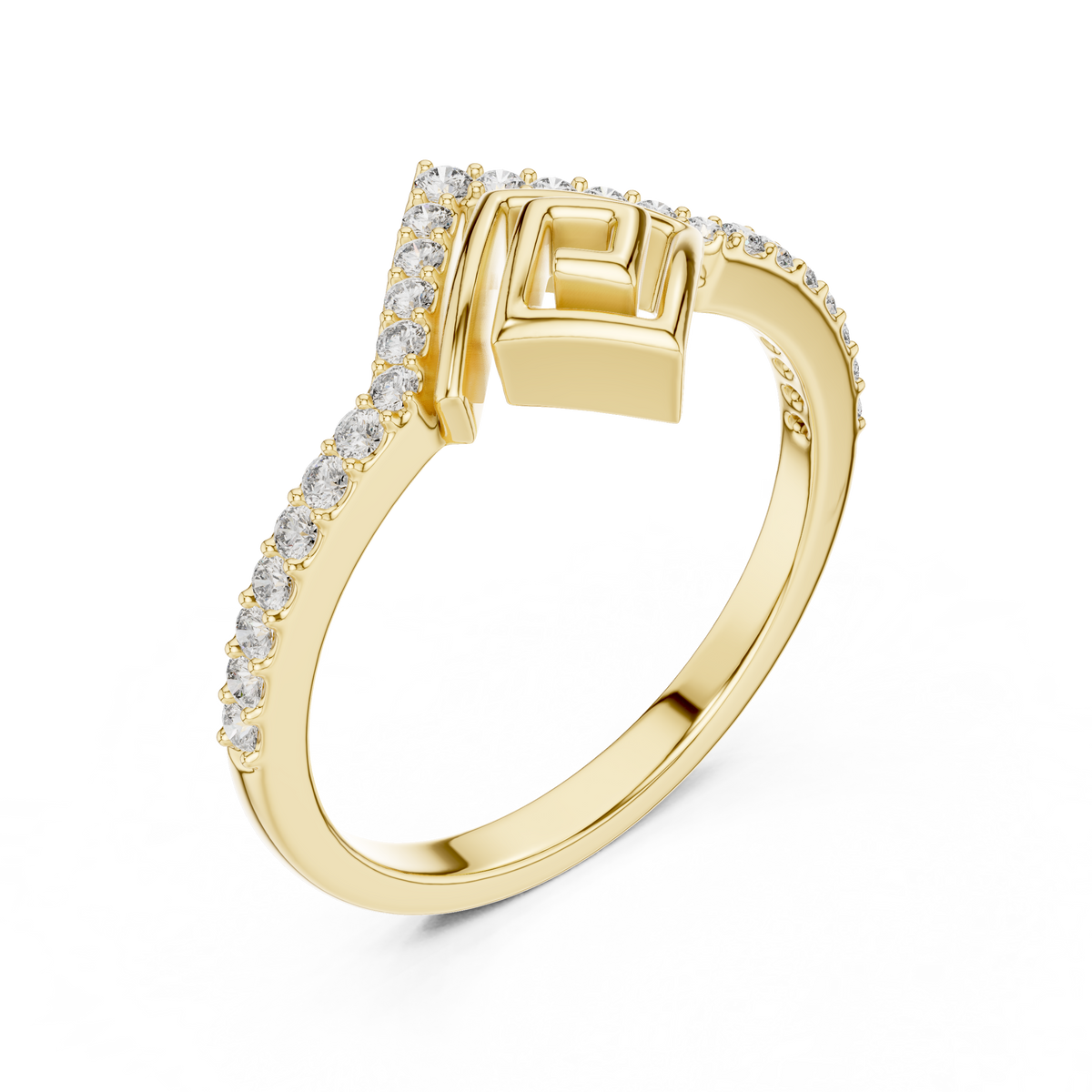 Geometric Maze Pave Lab Grown Diamond Ring