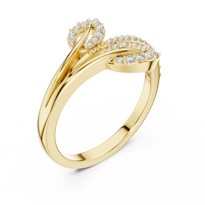 Botanical Leaf Pave Lab Grown Diamond Ring