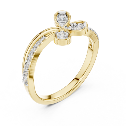 Bypass Butterfly Pave Set Lab Grown Diamond Ring