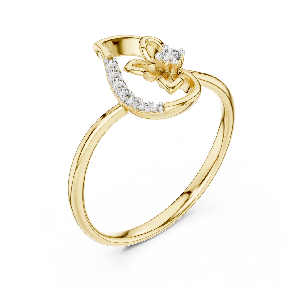 Floral Loop Pave Set Lab Grown Diamond Ring