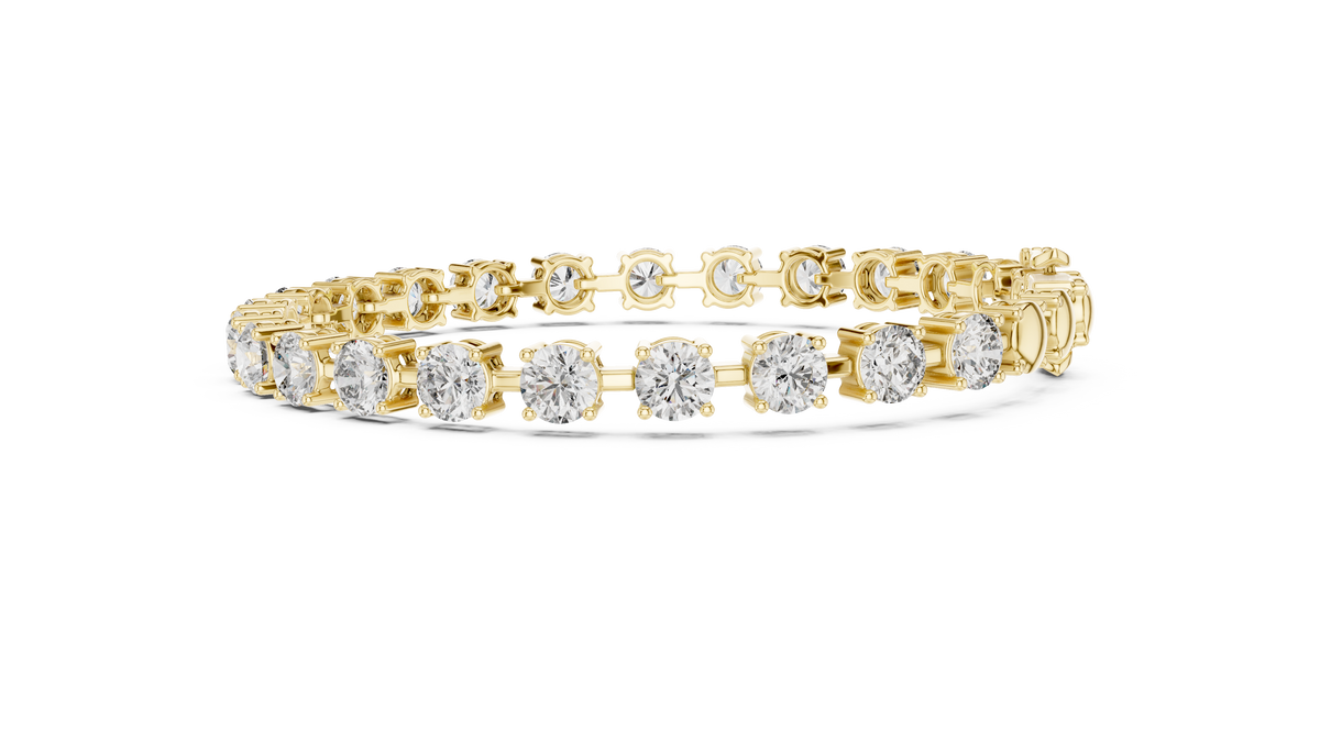 The Linked Station Round Lab Grown Diamond Tennis Bracelet.