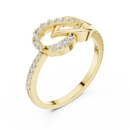 Asymmetrical Interlocking Chevron Infinity Pave Lab Grown Diamond Ring