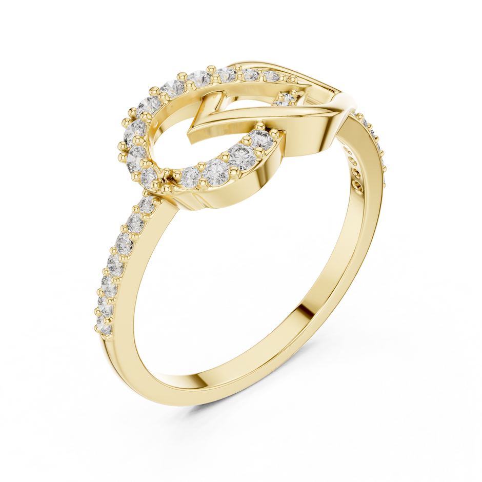 Asymmetrical Interlocking Chevron Infinity Pave Lab Grown Diamond Ring