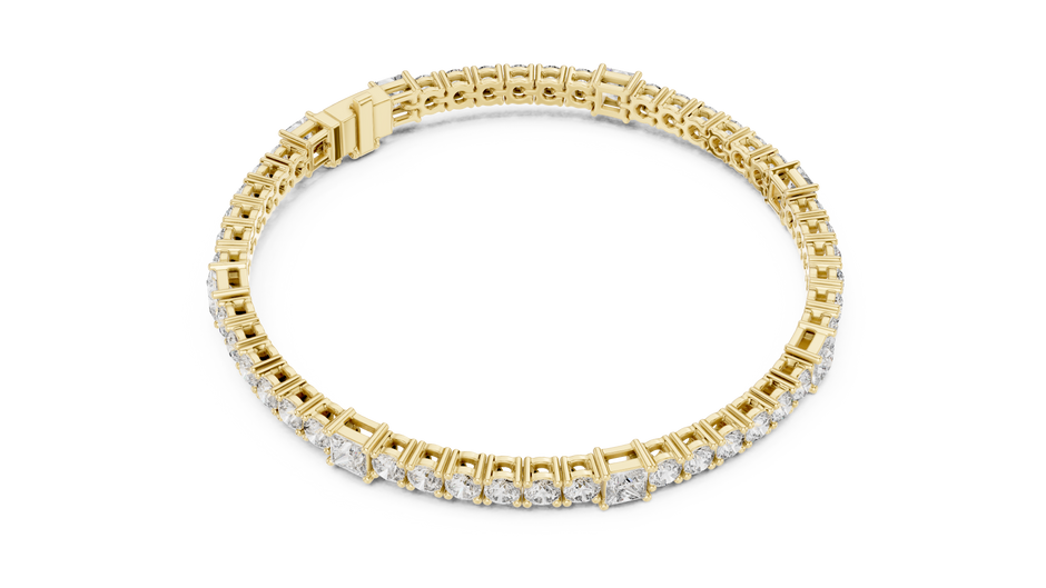 Alternating Princess & Round Lab Grown Diamond Tennis Bracelet.