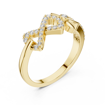 Infinity Symbol & Floral Cluster Lab Grown Diamond Fashion Ring