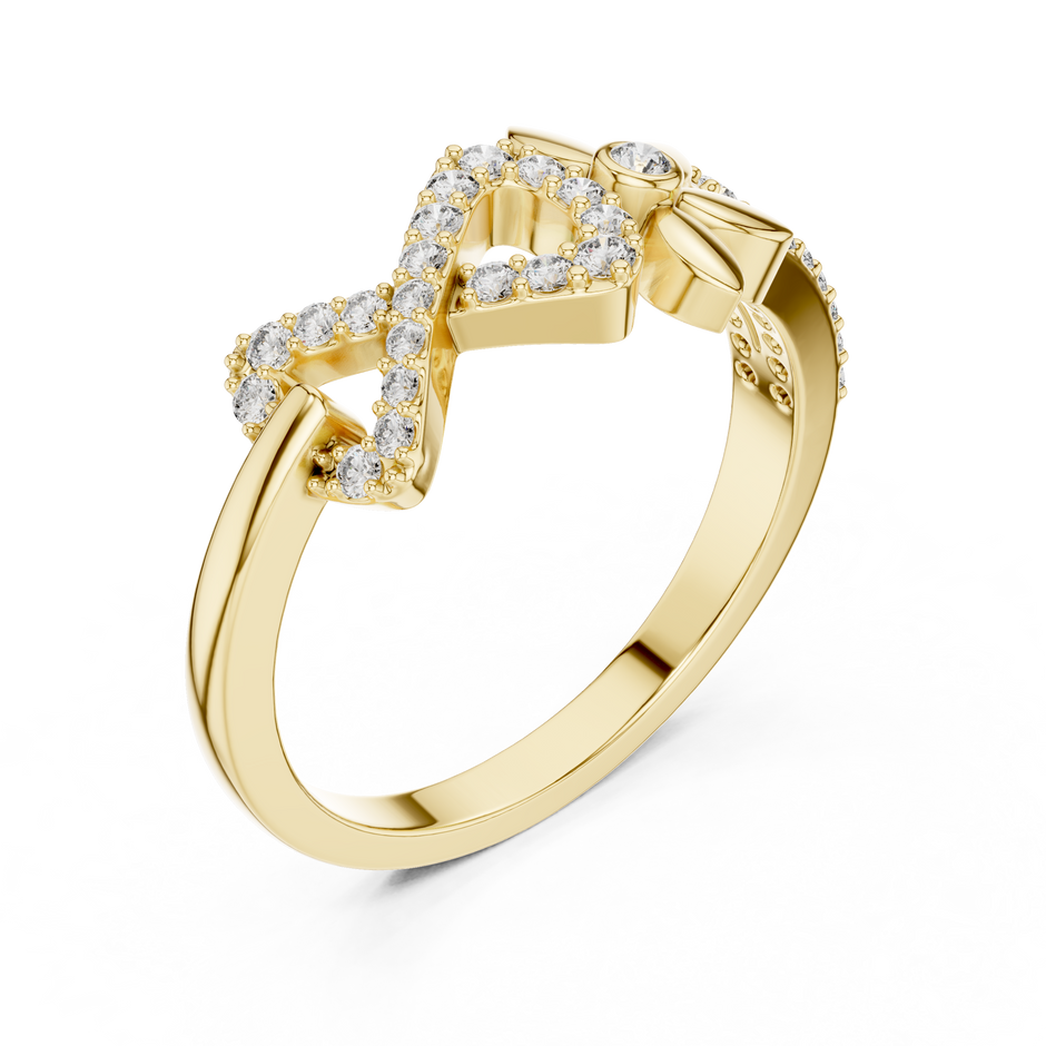 Infinity Symbol & Floral Cluster Lab Grown Diamond Fashion Ring