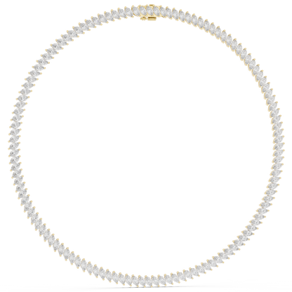 Graduated Angled Marquise Cut Lab Grown Diamond Tennis Necklace