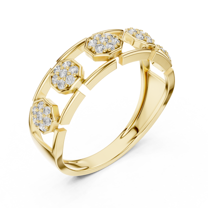 The Imperial Geometric Multi Octagon Pave Openwork Lab Grown Diamond Ring