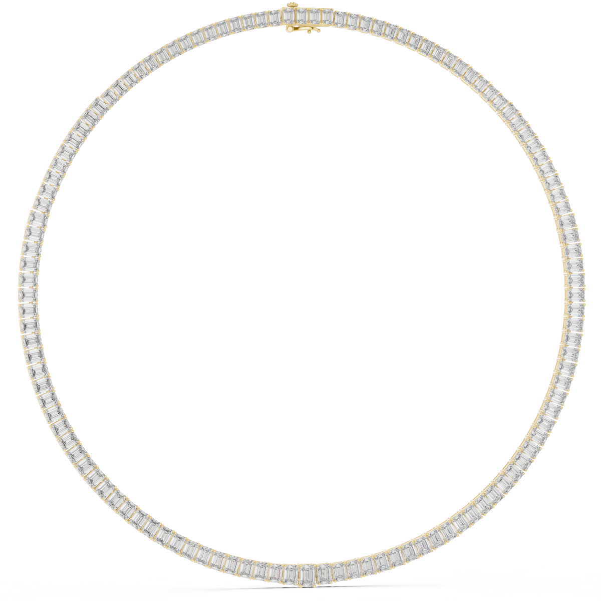 Emerald Cut Lab Grown Diamond Eternity Tennis Necklace