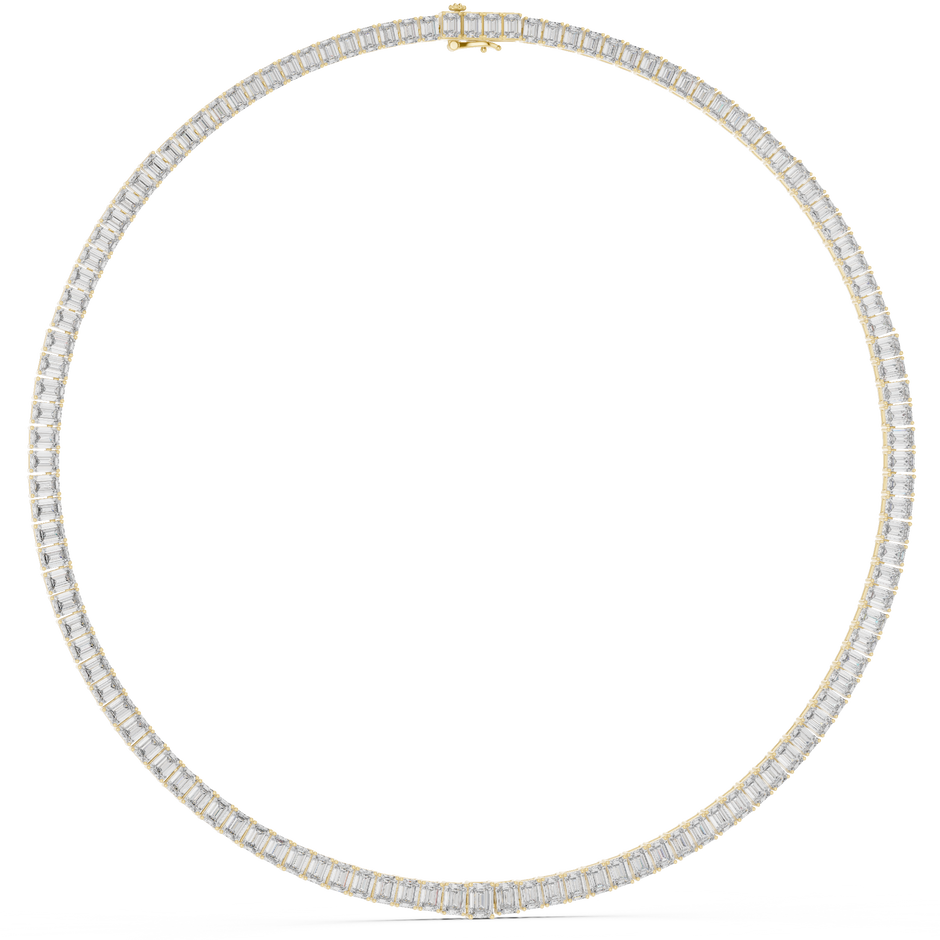 Emerald Cut Lab Grown Diamond Eternity Tennis Necklace
