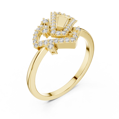 Interlocking Geometric Pave Lab Grown Diamond Ring