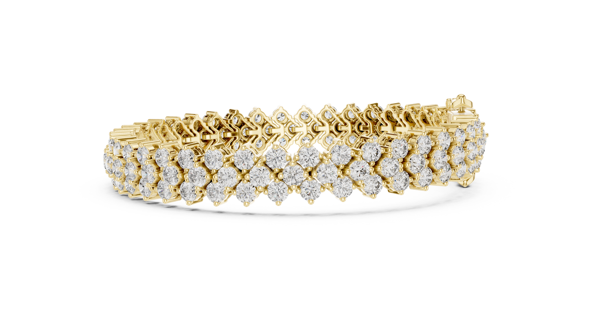 The Chevron Double-Row Round Lab Grown Diamond Tennis Bracelet.