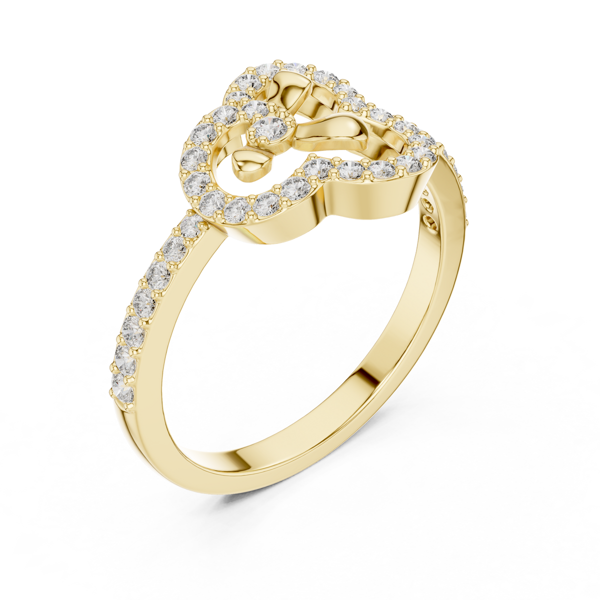 Three-Leaf Openwork Lab Grown Diamond Statement Ring