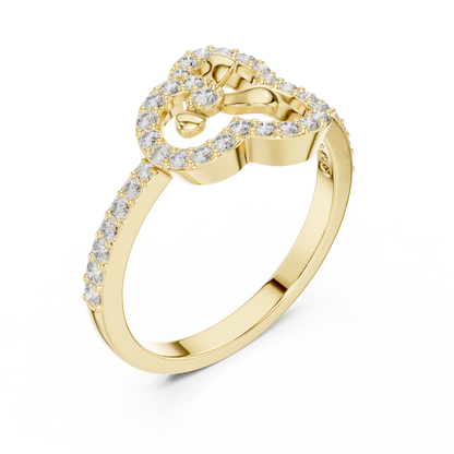 Three-Leaf Openwork Lab Grown Diamond Statement Ring