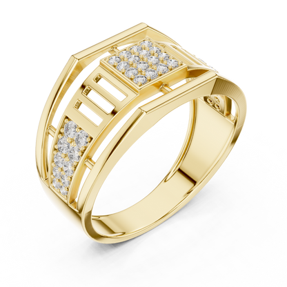 The Imperial Geometric Square Center Openwork Lab Grown Diamond Ring.