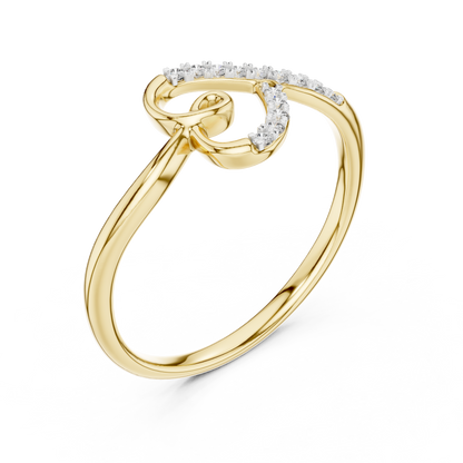 Swirl Heart Loop Pave Set  Lab Grown Diamond Ring