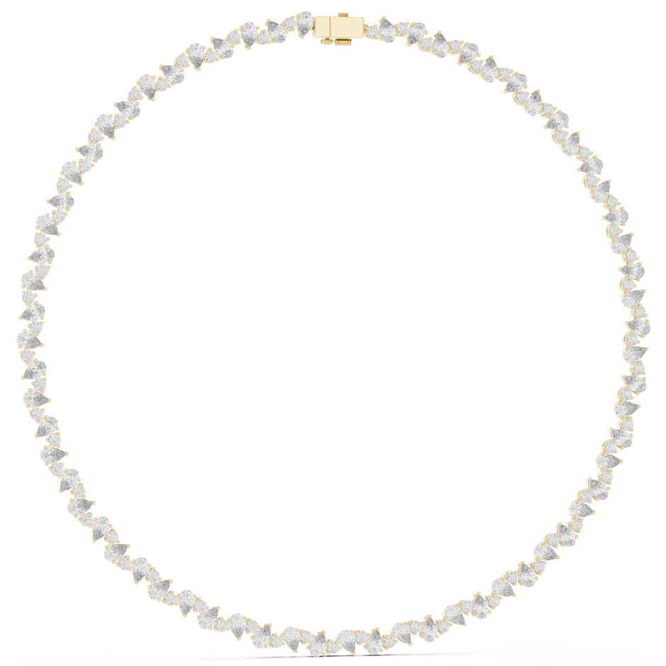 Alternating Pear Shape Lab Grown Diamond Graduated Tennis Necklace