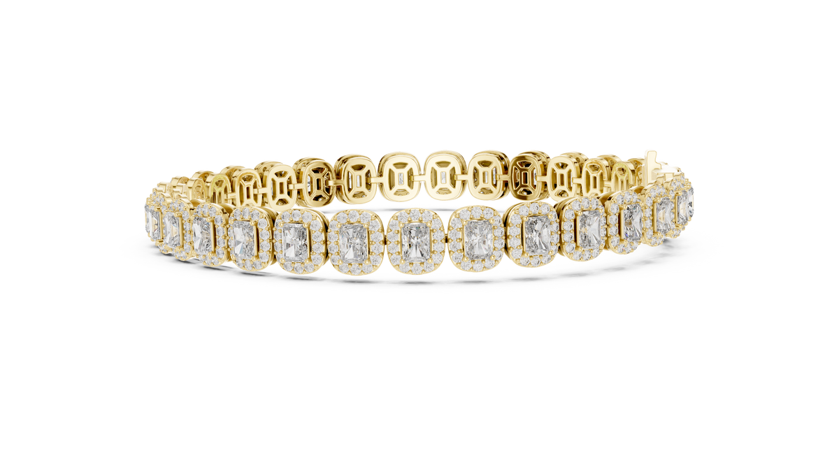 The Imperial Halo Radiant-Cut Lab Grown Diamond Tennis Bracelet
