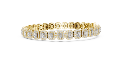 The Imperial Halo Radiant-Cut Lab Grown Diamond Tennis Bracelet