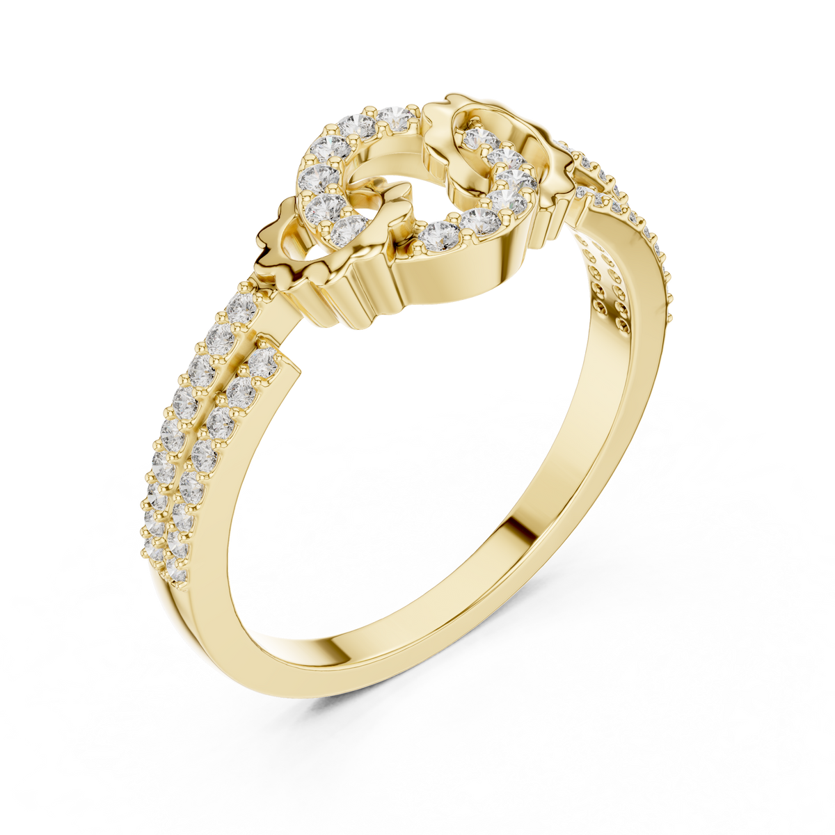Interlocking Circular Pave Lab Grown Diamond Ring