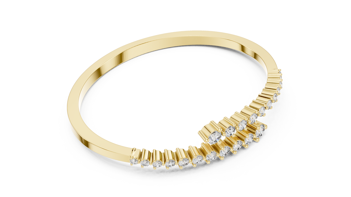 The Celestial Graduated Bypass Lab Grown Diamond Bangle Bracelet.