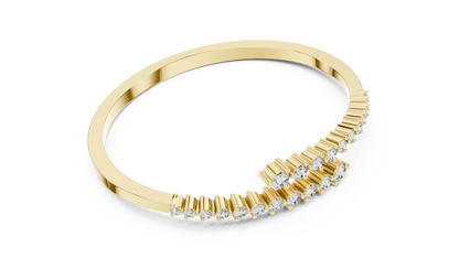 The Celestial Graduated Bypass Lab Grown Diamond Bangle Bracelet.