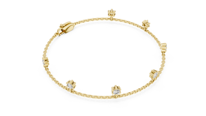 Lab Grown Diamond Dangle Station Chain Bracelet