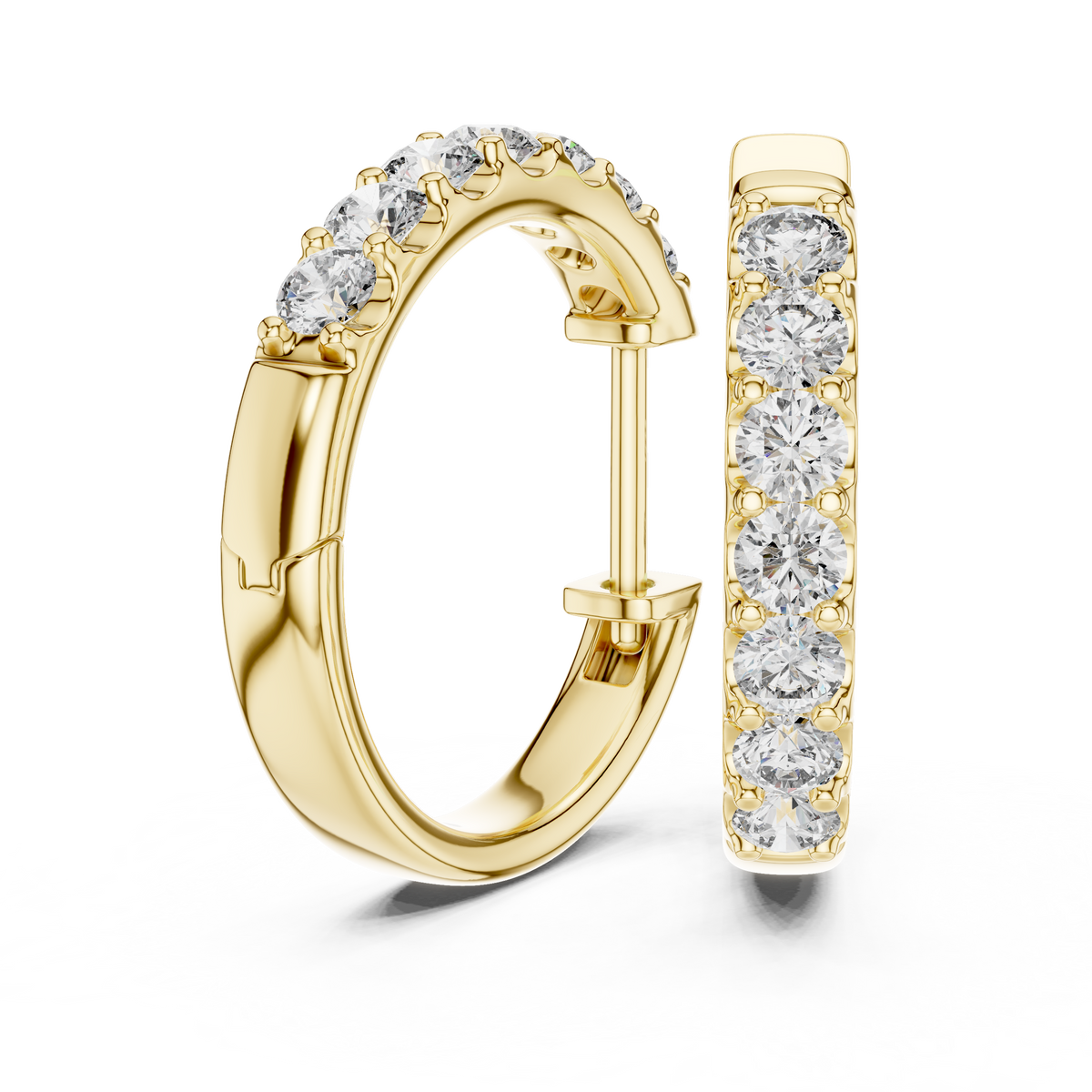 Lab Grown Diamond Shared Prong Huggies  Earrings
