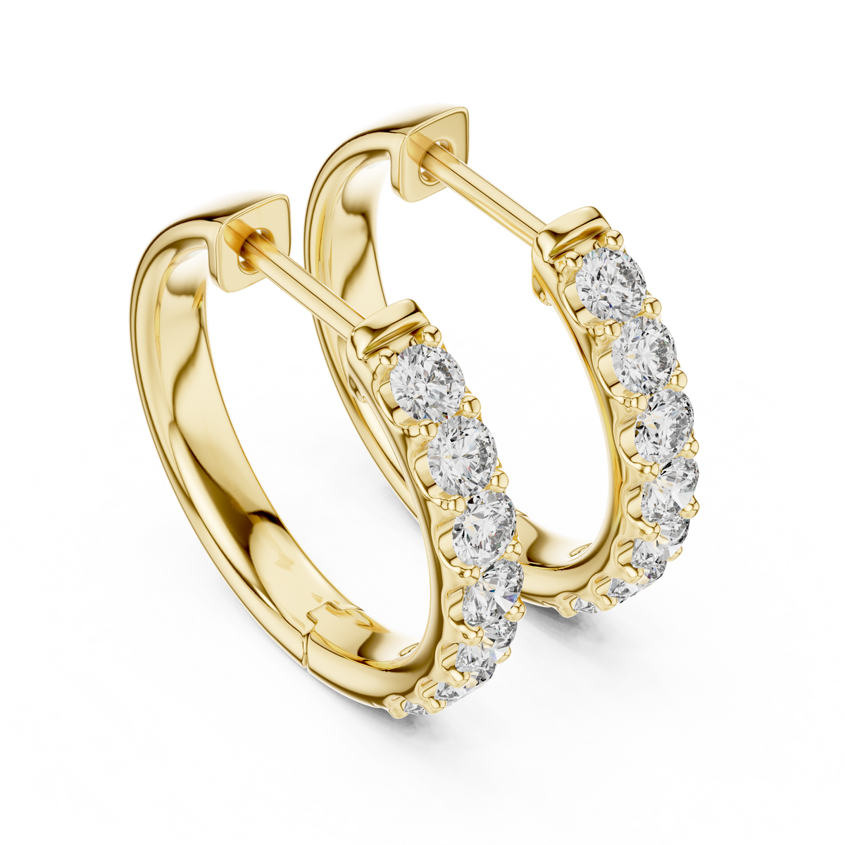 Lab Grown Diamond Shared Prong Huggies  Earrings