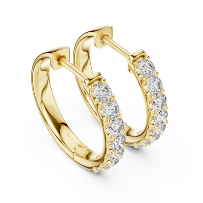 Lab Grown Diamond Shared Prong Huggies  Earrings