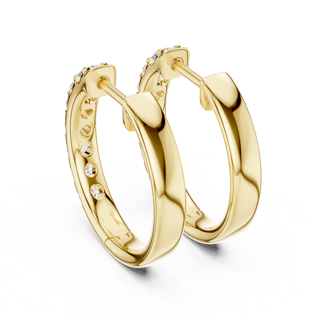 Lab Grown Diamond Shared Prong Huggies  Earrings