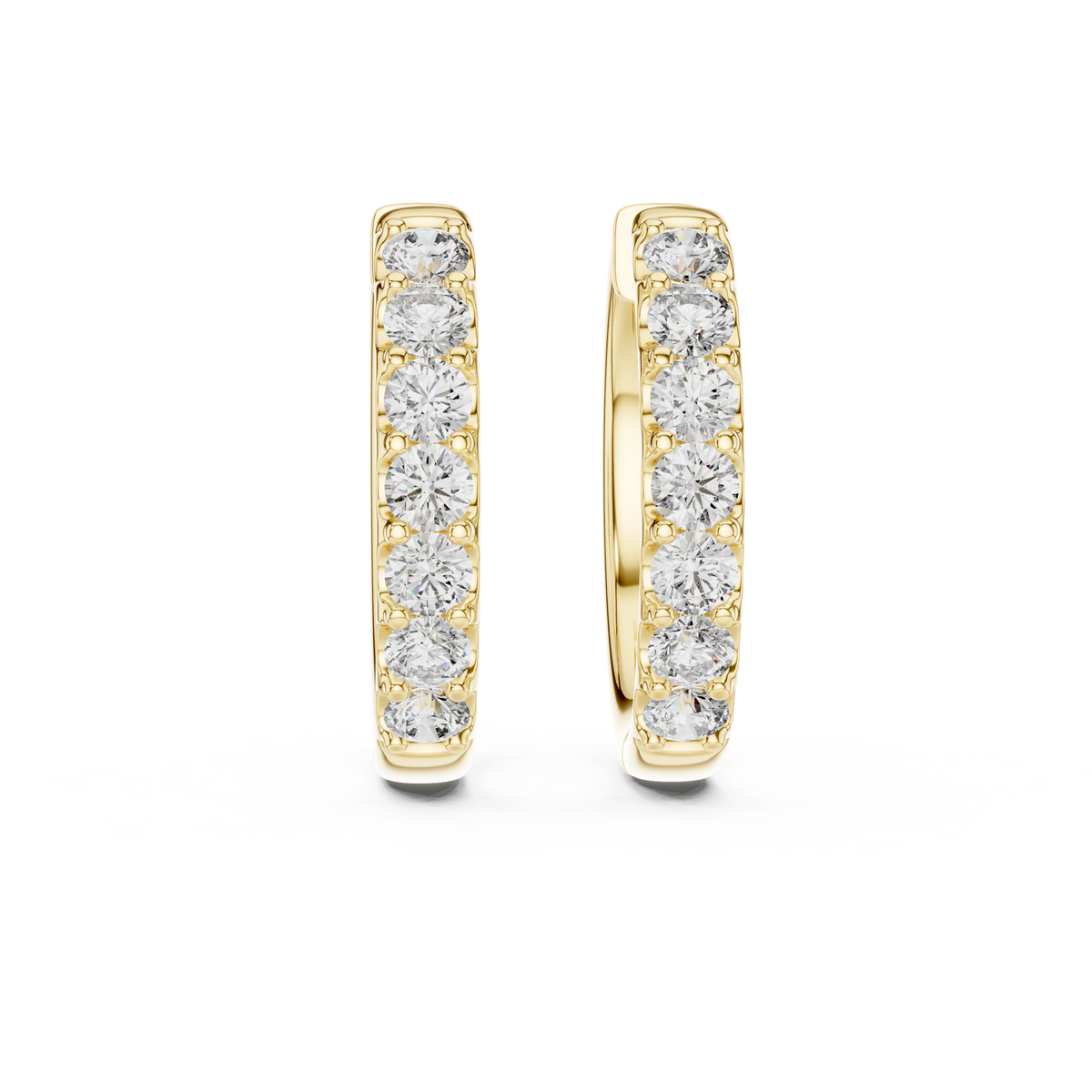 Lab Grown Diamond Shared Prong Huggies  Earrings
