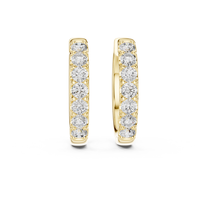 Lab Grown Diamond Shared Prong Huggies  Earrings