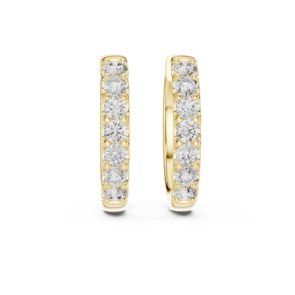 Lab Grown Diamond Shared Prong Huggies  Earrings