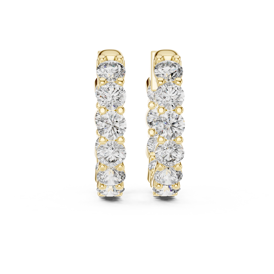 Hoop Earrings – Classic Round Brilliant Lab Grown Diamond Hoops